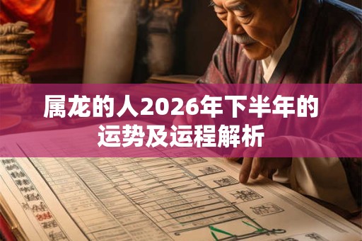 属龙的人2026年下半年的运势及运程解析
