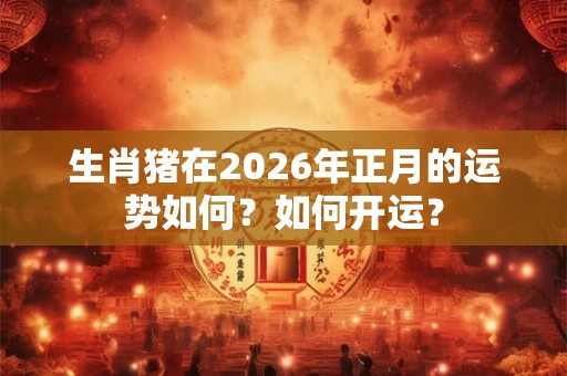 生肖猪在2026年正月的运势如何？如何开运？