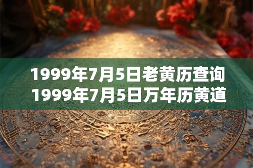 1999年7月5日老黄历查询 1999年7月5日万年历黄道吉日