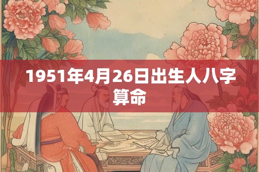 1951年4月26日出生人八字算命