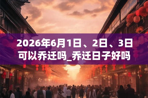 2026年6月1日、2日、3日可以乔迁吗_乔迁日子好吗