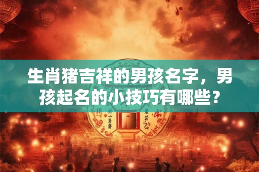 生肖猪吉祥的男孩名字，男孩起名的小技巧有哪些？