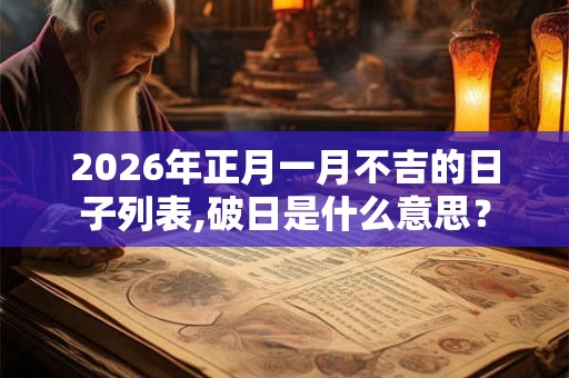 2026年正月一月不吉的日子列表,破日是什么意思？