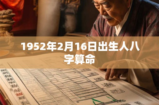 1952年2月16日出生人八字算命