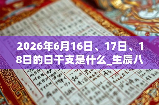 2026年6月16日、17日、18日的日干支是什么_生辰八字