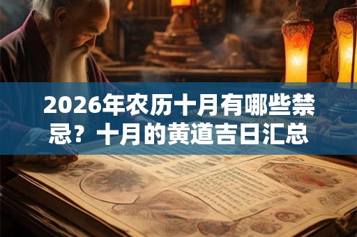 2026年农历十月有哪些禁忌？十月的黄道吉日汇总