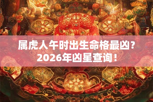 属虎人午时出生命格最凶？2026年凶星查询！