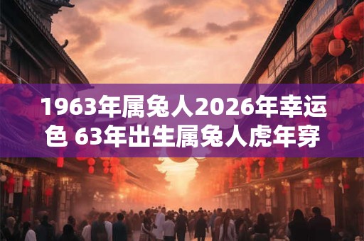 1963年属兔人2026年幸运色 63年出生属兔人虎年穿什么颜色衣服好