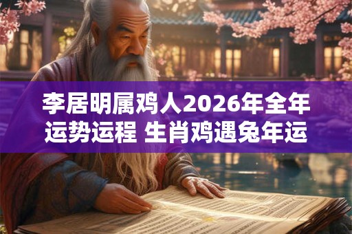 李居明属鸡人2026年全年运势运程 生肖鸡遇兔年运势如何