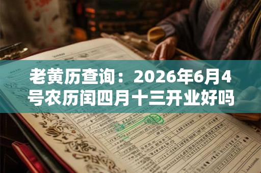 老黄历查询：2026年6月4号农历闰四月十三开业好吗