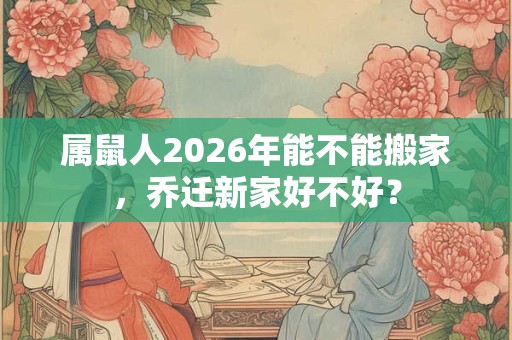 属鼠人2026年能不能搬家，乔迁新家好不好？
