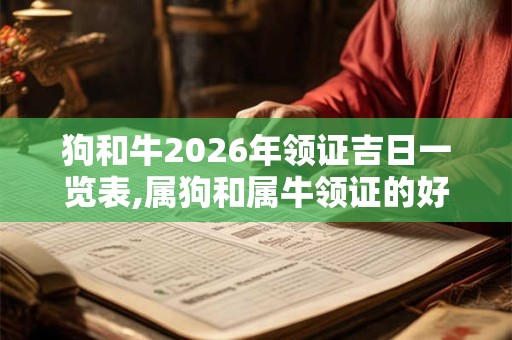 狗和牛2026年领证吉日一览表,属狗和属牛领证的好日子