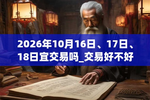 2026年10月16日、17日、18日宜交易吗_交易好不好