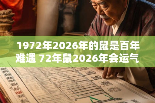 1972年2026年的鼠是百年难遇 72年鼠2026年会运气爆发吗