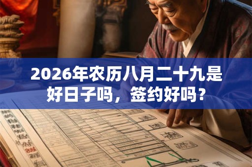 2026年农历八月二十九是好日子吗，签约好吗？