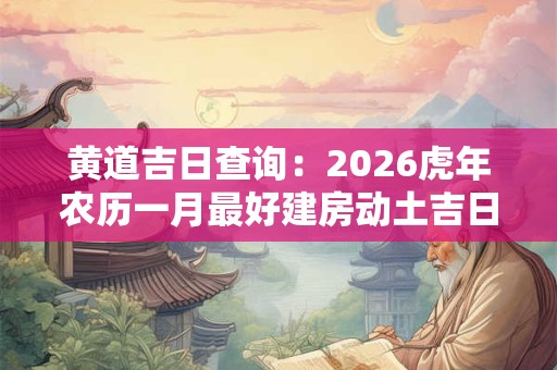 黄道吉日查询：2026虎年农历一月最好建房动土吉日