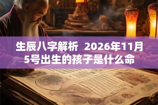 生辰八字解析  2026年11月5号出生的孩子是什么命