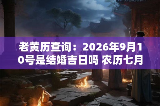 老黄历查询：2026年9月10号是结婚吉日吗 农历七月二十三宜嫁娶吗