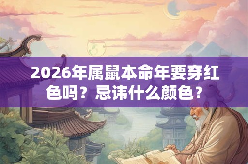 2026年属鼠本命年要穿红色吗？忌讳什么颜色？