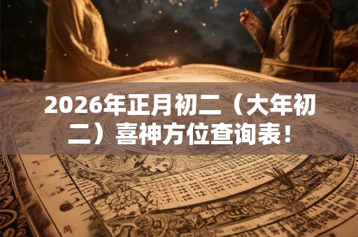 2026年正月初二（大年初二）喜神方位查询表！