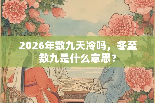 2026年数九天冷吗，冬至数九是什么意思？