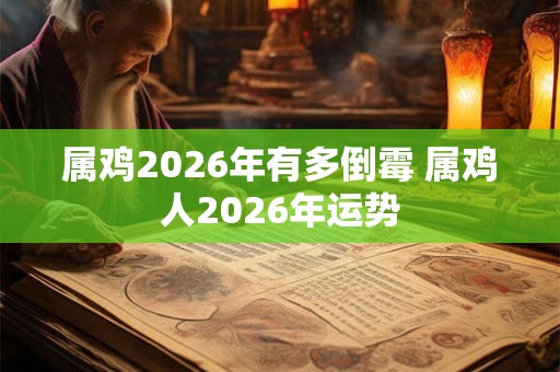 属鸡2026年有多倒霉 属鸡人2026年运势