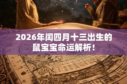2026年闰四月十三出生的鼠宝宝命运解析！