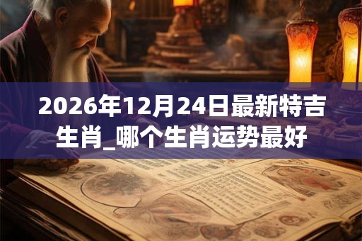 2026年12月24日最新特吉生肖_哪个生肖运势最好