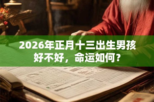 2026年正月十三出生男孩好不好，命运如何？