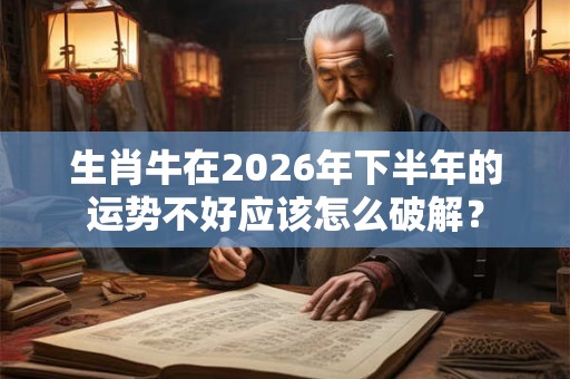 生肖牛在2026年下半年的运势不好应该怎么破解？