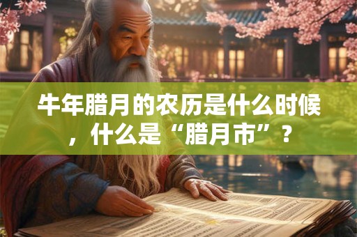 牛年腊月的农历是什么时候，什么是“腊月市”？