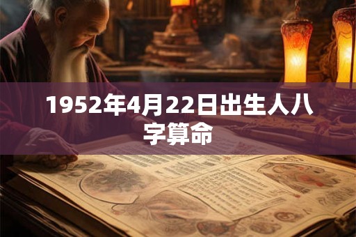 1952年4月22日出生人八字算命