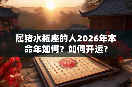 属猪水瓶座的人2026年本命年如何？如何开运？
