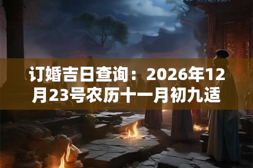 订婚吉日查询：2026年12月23号农历十一月初九适合订婚吗
