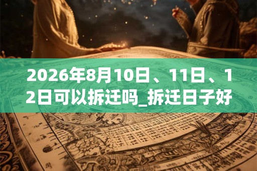2026年8月10日、11日、12日可以拆迁吗_拆迁日子好吗