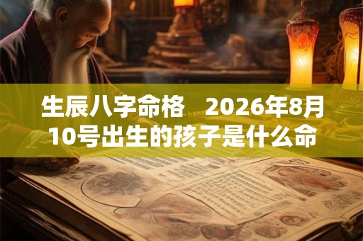 生辰八字命格   2026年8月10号出生的孩子是什么命