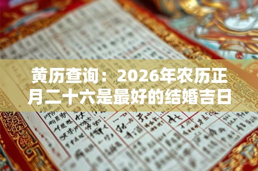 黄历查询：2026年农历正月二十六是最好的结婚吉日吗