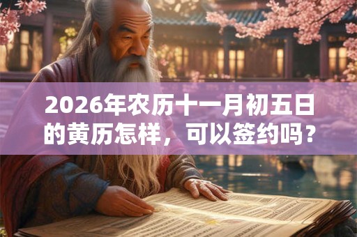 2026年农历十一月初五日的黄历怎样，可以签约吗？