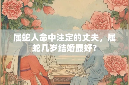 属蛇人命中注定的丈夫，属蛇几岁结婚最好？