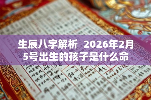 生辰八字解析  2026年2月5号出生的孩子是什么命