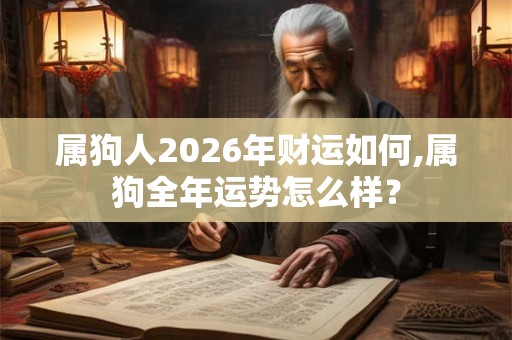 属狗人2026年财运如何,属狗全年运势怎么样？
