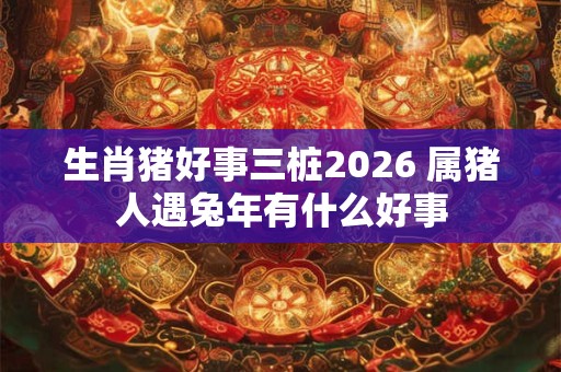 生肖猪好事三桩2026 属猪人遇兔年有什么好事