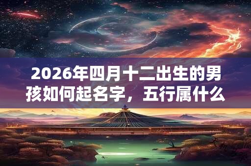 2026年四月十二出生的男孩如何起名字，五行属什么