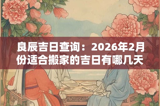 良辰吉日查询：2026年2月份适合搬家的吉日有哪几天？