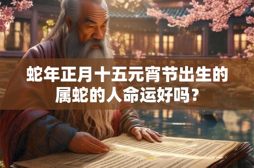 蛇年正月十五元宵节出生的属蛇的人命运好吗？