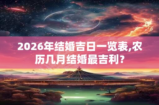 2026年结婚吉日一览表,农历几月结婚最吉利？