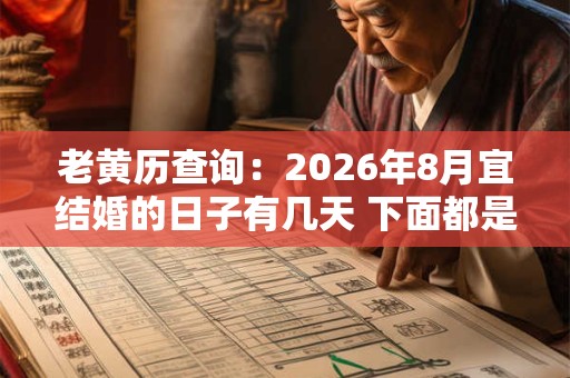 老黄历查询：2026年8月宜结婚的日子有几天 下面都是吉日