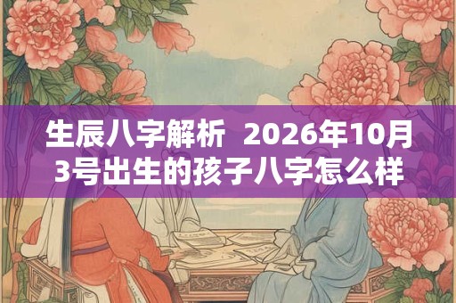 生辰八字解析  2026年10月3号出生的孩子八字怎么样