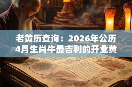 老黄历查询：2026年公历4月生肖牛最吉利的开业黄道日子