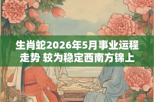 生肖蛇2026年5月事业运程走势 较为稳定西南方锦上添花